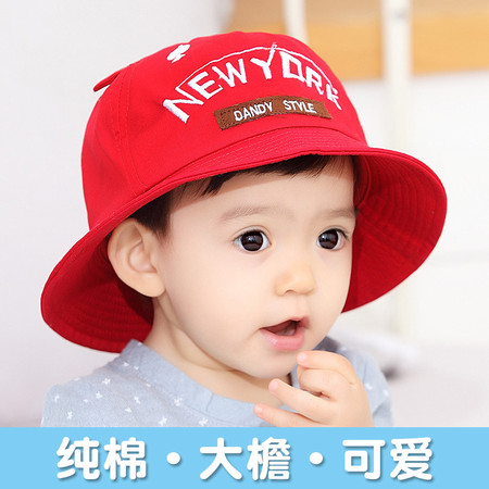 儿童太阳帽1-2岁夏季薄款婴儿渔夫帽可爱韩版遮阳帽男宝宝帽子夏图片