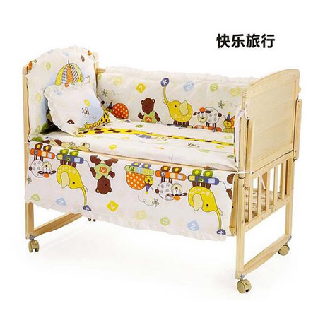 婴儿床实木无漆环保多功能婴儿摇篮可变书桌儿童床带蚊帐宝宝床游戏床新生儿床摇床