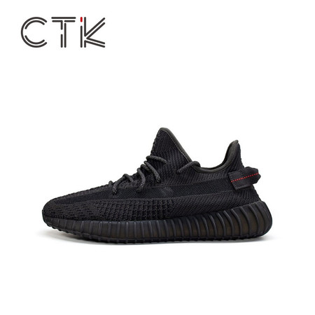 男鞋跑步鞋YeezyBoost350V2黑天使反光运动椰子鞋运动鞋FU9006