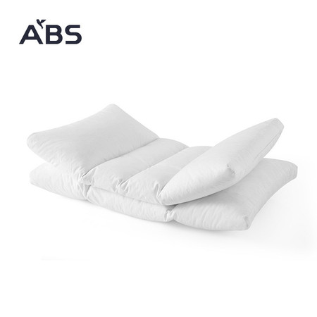 ABS爱彼此 双芯乳胶鹅绒枕 工字形枕头上层白鹅绒400g