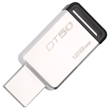 金士顿（Kingston）USB3.1 128GB 金属U盘 DT50 高速车载U盘 黑色