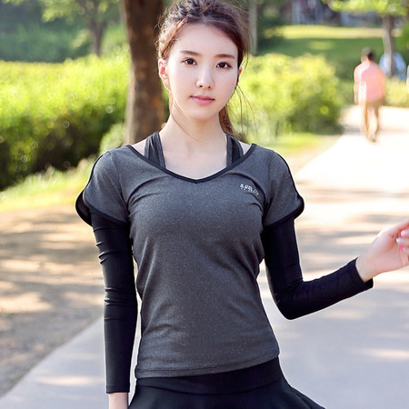 R韩国春夏新款短袖速干衣透气吸汗瑜伽T恤运动健身服图片