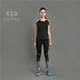 LX光版跑步T恤女运动健身短袖圆领瑜伽服反光条插肩袖撞色
