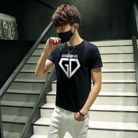 JJ新款男士短袖T恤男 韩版修身半袖夏季纯棉短袖打底衫加大码图片