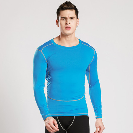 YG男子紧身训练运动健身跑步长袖上衣排汗速干衣冬季T恤