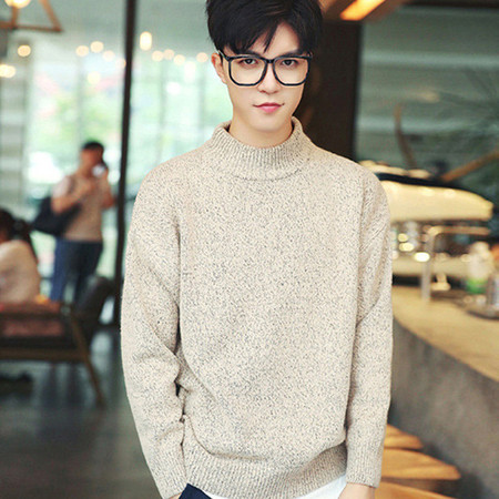 MEN男士毛衣韩版针织衫半高领纯色加厚时尚青年保暖图片