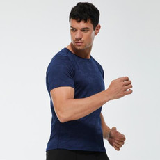 L男士运动短袖 宽松休闲迷彩排汗健身服跑步训练高弹速干衣01212