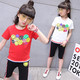 童套装2017年夏季新款韩版童装女童中大童全棉儿童短袖运动两件套