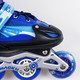 儿童溜冰鞋 酷炫蓝色直排闪光轮滑鞋PVC旱冰鞋男女AR
