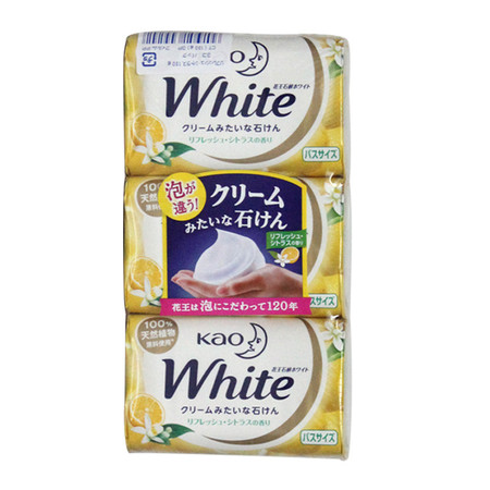 花王/KAO 香皂 3块/条 日本原装进口 清洁毛孔 保湿 柠檬茉莉花香*1条图片