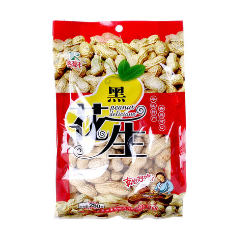 客源丰 客源丰 250g 农家自产黑衣带壳花生 农家紫花生 天然健康休闲零食图片