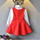 A6 童装2018韩版秋款女童套裙两件套中小童连衣裙加女孩学院衬衣套装