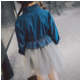 A6 童装2018韩版新款女童时尚休闲纯色网纱牛仔裙