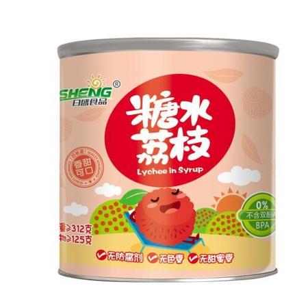 日盛食品/RISHENG 糖水荔枝罐头 312g*8罐 鲜美水果捞 实惠套装 一件也批发