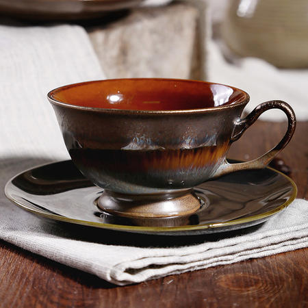 醴陵古韵专业陶瓷 咖啡杯碟套装 个性欧式复古简约 送勺图片