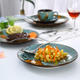 醴陵10.5寸手绘陶瓷盘子大号圆形西餐厅牛排沙拉盘创意西式套具装菜盘