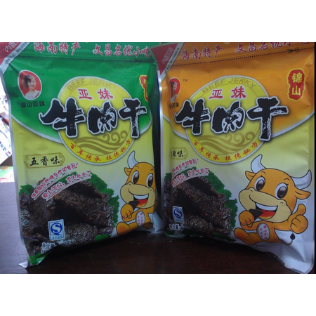 锦山亚妹 200g 香辣五香牛肉干 独立小包 包邮图片