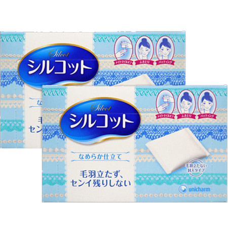 尤妮佳/Unicharm 日本原装化妆棉82枚*2盒  丝滑双面多功能 补水洁面卸妆图片