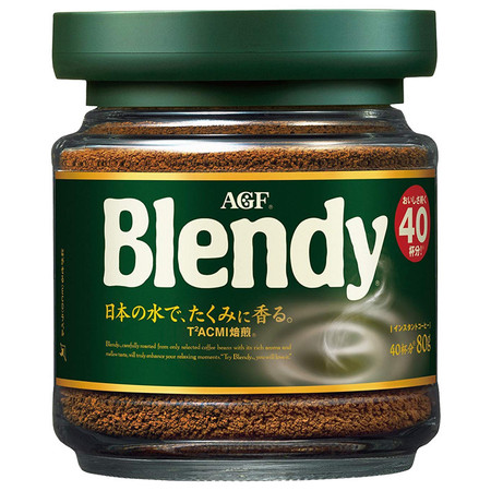 AGF绿罐冰咖啡日本冷萃咖啡blendy速溶咖啡无糖纯黑咖啡80g 绿罐装