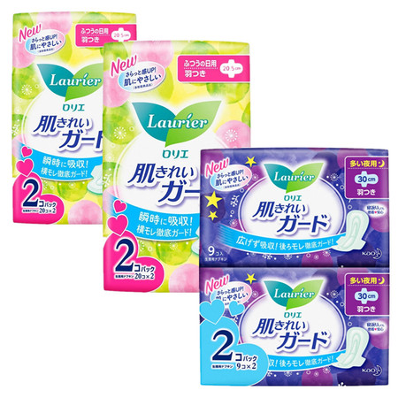  花王/KAO 2包装超瞬吸纤巧特薄护翼卫生巾(日用20片或夜用9片)图片