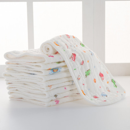 BOBO 纯棉可洗小孩纱布尿布婴儿用品宝宝透气尿片12层5条装（2包）图片