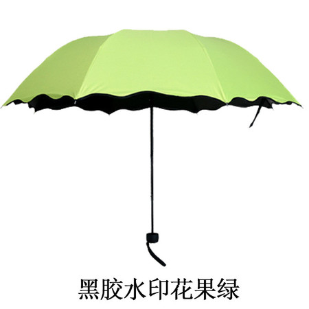 JY黑胶晴雨伞折叠两用遇水开花防晒防紫外线太阳伞