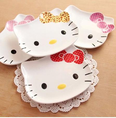 HJ日式陶瓷餐具套装盘子陶瓷创意hello kitty西餐盘水果盘礼品图片