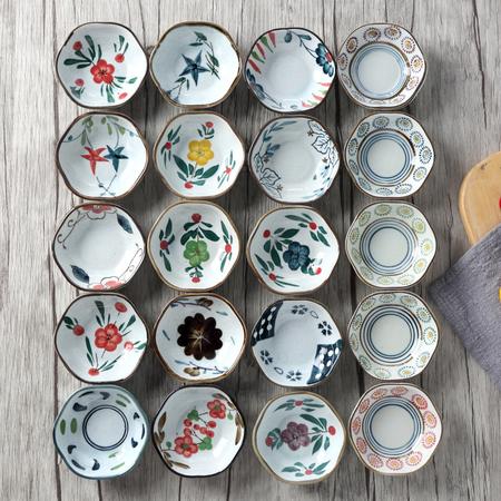 HJ日式陶瓷餐具 创意手绘调味碟调料碟火锅料碟图片