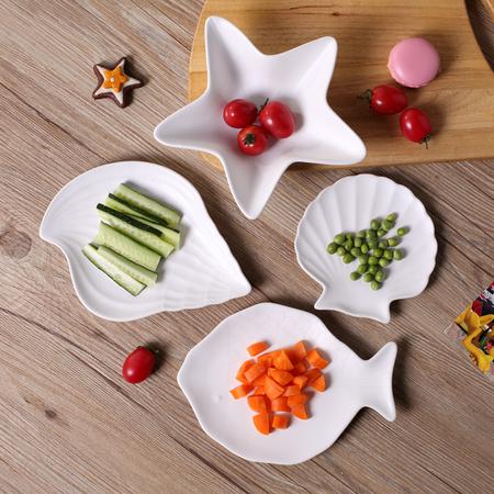 HJ陶瓷餐具套装礼品 鱼 盘子陶瓷创意 水果盘子 沙拉碗地中海