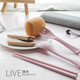 BH小麦桔杆筷子勺子套装韩式创意可爱便携餐具盒三件套装学生