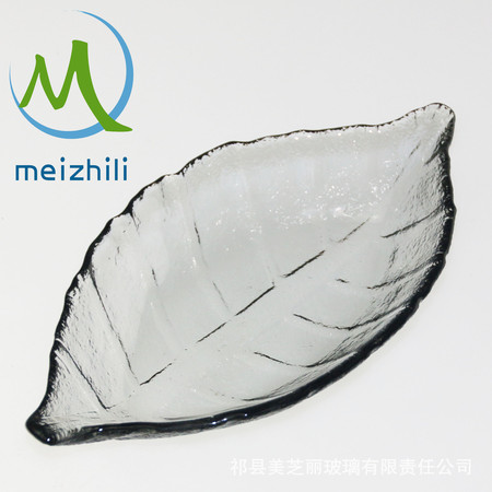 MZL热销创意树叶碟彩色玻璃小吃碟子手工日式餐具 4只装图片