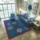 L地中海蓝色美式北欧式地毯客厅茶几垫地毯卧室床边毯满铺120*160