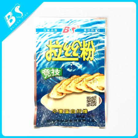 白鲨/BS 武汉白鲨鱼饵 拉丝粉 饵料添加剂综合饵60克钓饵饵料图片