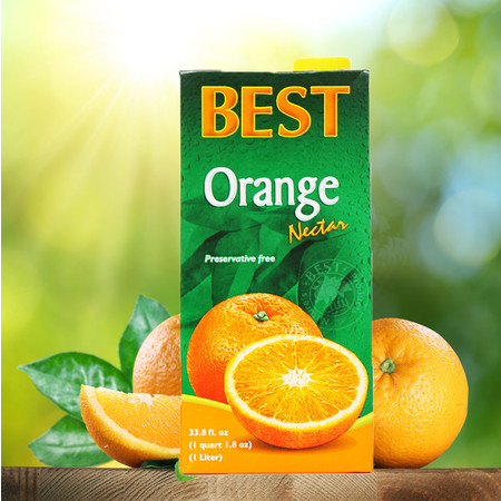 埃及进口BEST佰福特橘子果汁果蔬汁绿色橙汁果味饮料1L包邮图片