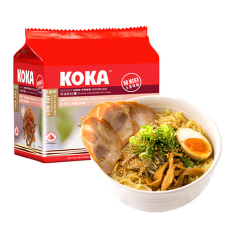 KOKA 新加坡进口可口牌香辣芝麻鸡汤面速食方便面85g*4图片