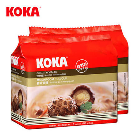 KOKA 新加坡进口方便面 可口香菇素汤快熟素面85g*5图片