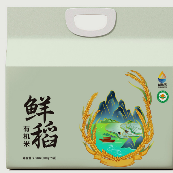 叁陆伍 【丹江福至新春】鲜稻有机米-有机米砖1kg*5