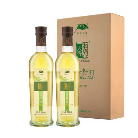 本草天香 咸安野生山茶油茶树籽油 500ml*2 6盒装盒