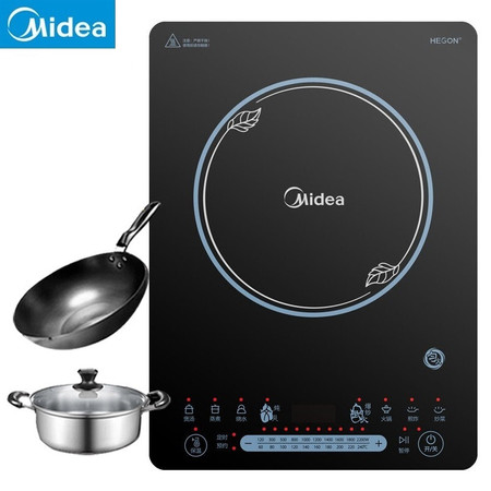 美的/MIDEA  电磁炉家用多功能电磁灶2200瓦大火力爆炒MC-CCL2203配汤锅炒锅图片