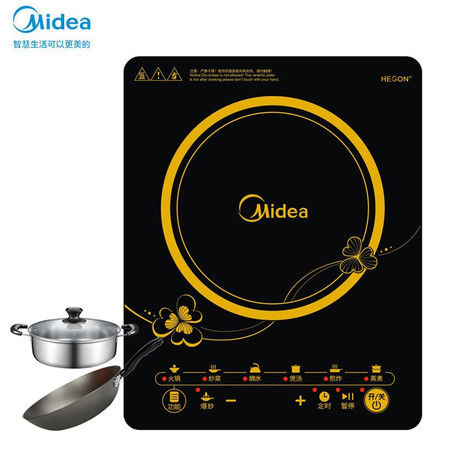 美的/MIDEA  RT2160电磁炉家用爆炒触摸屏电池炉电炒灶(赠炒锅汤锅)