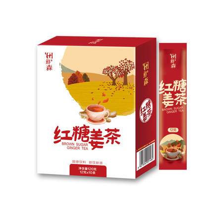 【邮乐宜春馆】田鲜森红糖姜茶120g *3盒图片