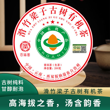 农家自产 云南西双版纳2022年滑竹梁子古树有机茶200g/一饼