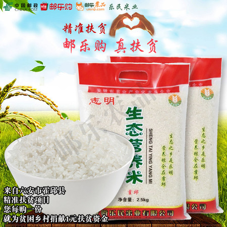 六安霍邱11.11 霍邱县扶贫大米 志明生态营养米 粗加工 5斤包邮图片