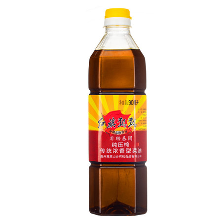 黔福记 红旗飘飘传统浓香菜籽油900ML/瓶*2瓶组合图片