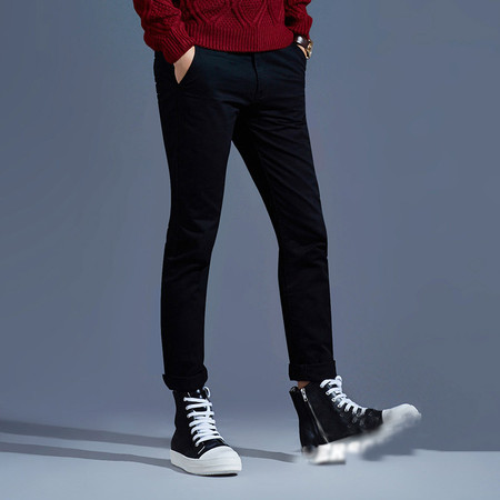 雷斯英杰/LEISIYINGJIE 2017年新款春季英式风格休闲纯色长裤 男士