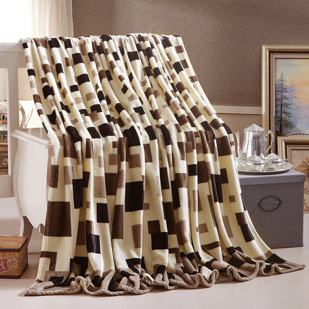 Sookie 法兰绒毛毯冬季午睡盖毯加厚保暖珊瑚绒毯子儿童单人双人床单被子1.5米