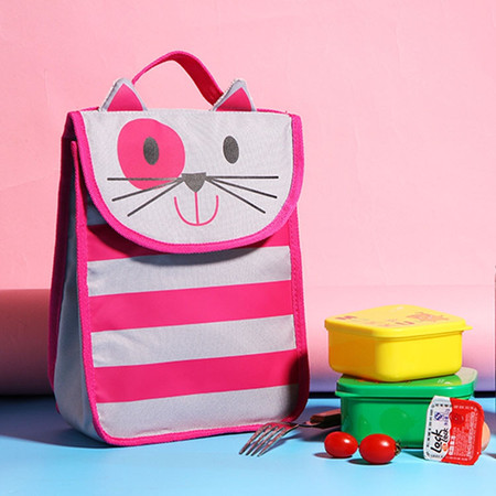 萌物卡通可爱猫咪手提保鲜冰包保温包饭盒午餐便当包外贸原单包包