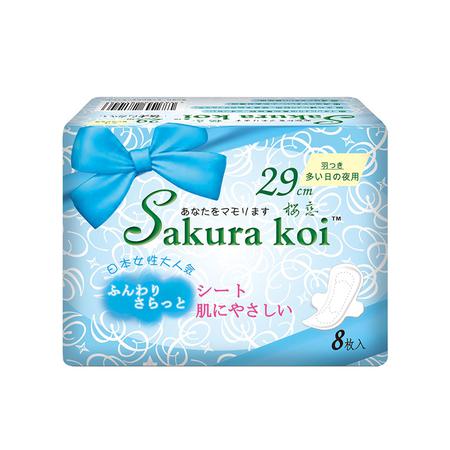 日本进口Sakura koi/樱恋 绵柔夜用卫生巾（290mm/8P）正品图片