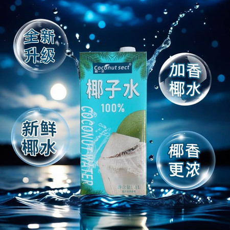 椰一派 椰子水1L*6瓶