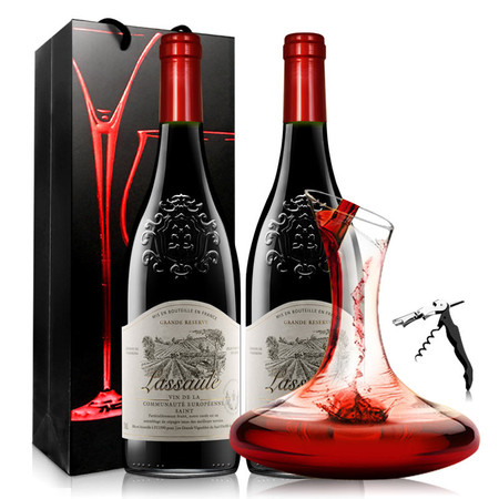 法国14度红酒 原瓶进口拉撒菲干红葡萄酒750ml双支自饮装